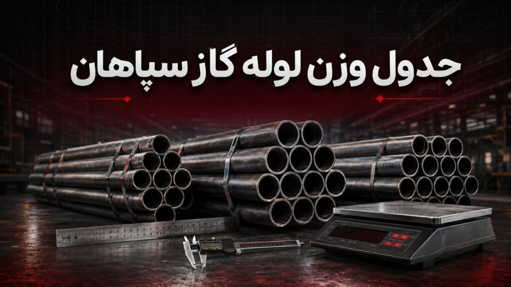 جدول وزن لوله گاز سپاهان و وزن شاخه ۶ متری